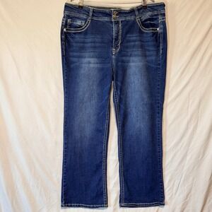 WallFlower Luscious Curvy Short 28" inseam Size 22 Plus Jeans Bling Flap Pockets